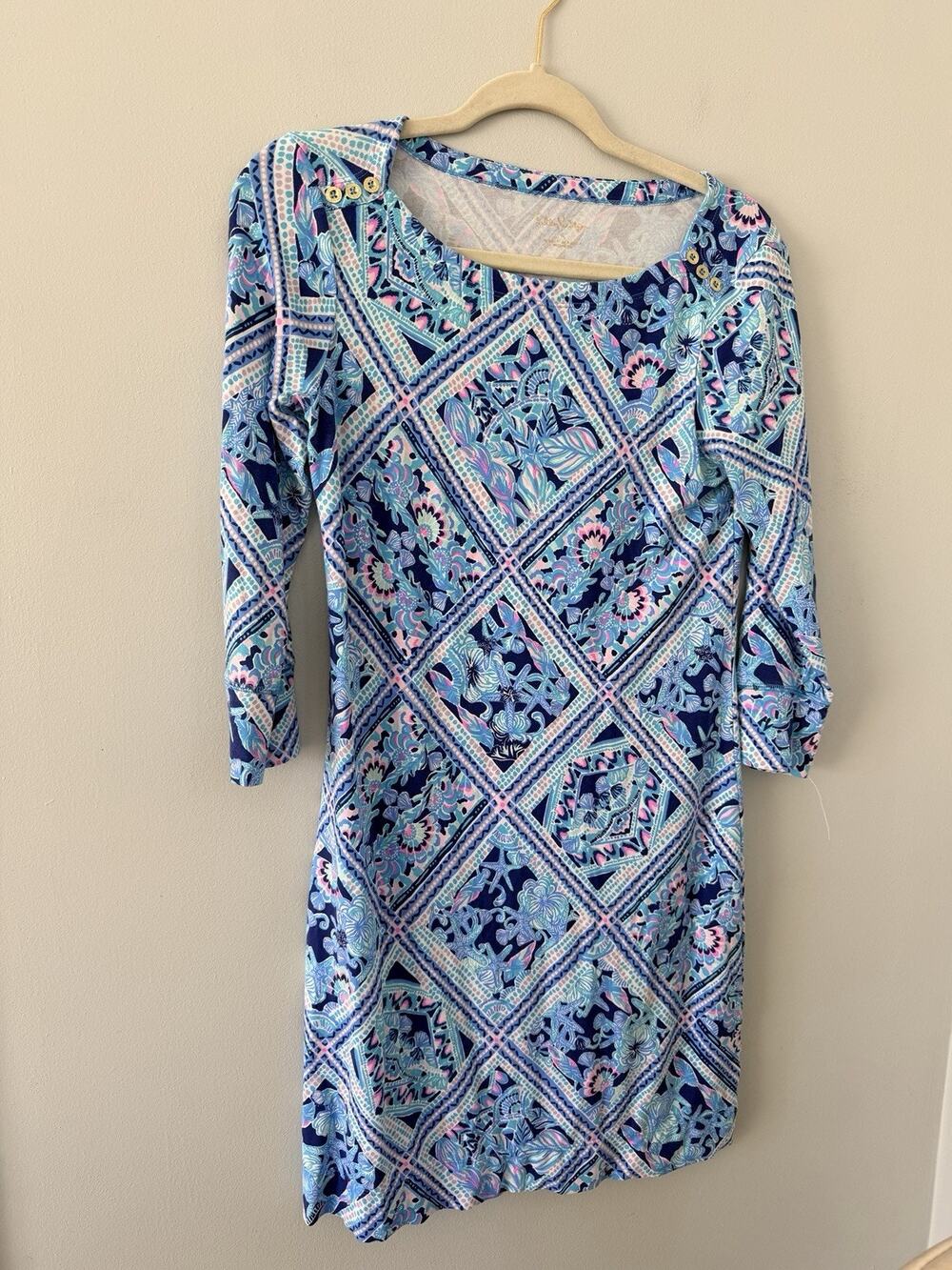 Lilly Pulitzer Size S UPF +50 Sophie Dress Zanzibar Blue Meet Me On The Dock